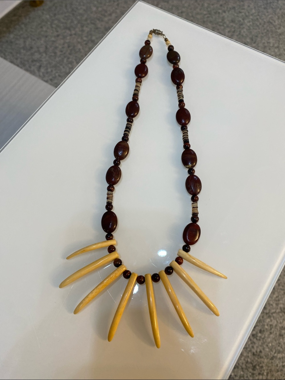 Stone and bone necklace